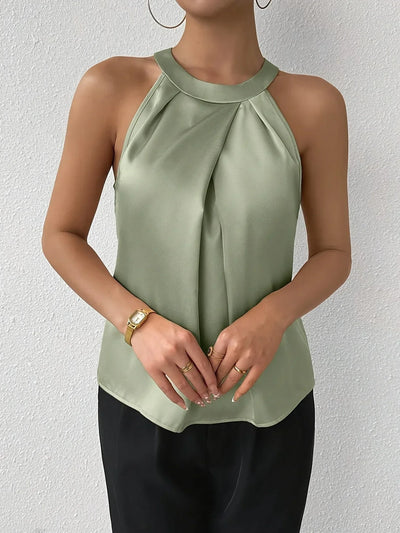 Cerys – Elegante Armellose Bluse Aus Polyamid