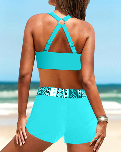 Rosalie | Geometrischer Druck hochgeschnittener Bikini