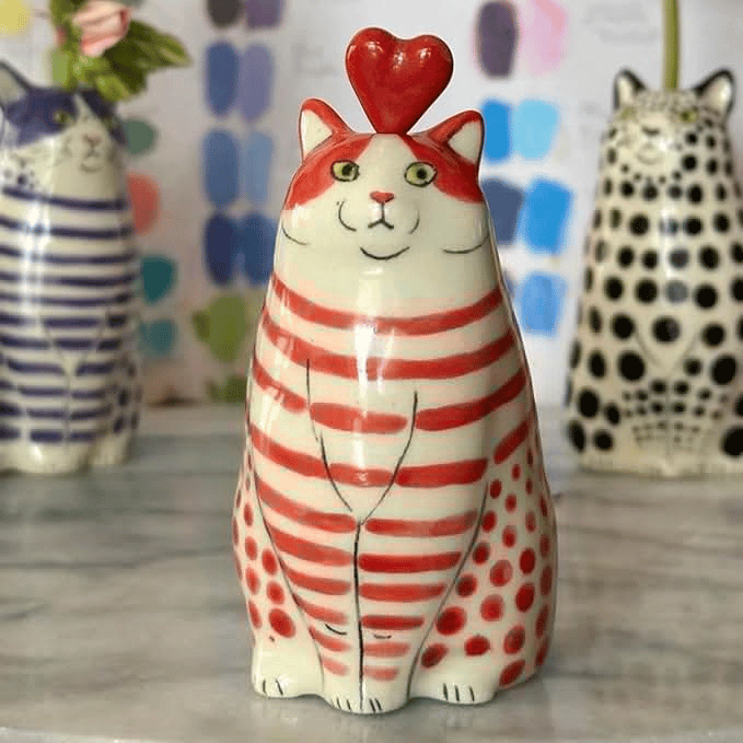 CatCraze – Kollektion Handbemalter Katzenvasen