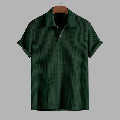Quentin | Elegantes Polo-Shirt in Strukturierte Waldgrün für Komfort und Stil