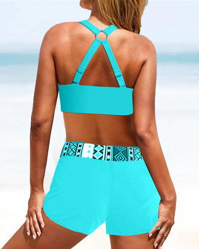 Rosalie | Geometrischer Druck hochgeschnittener Bikini