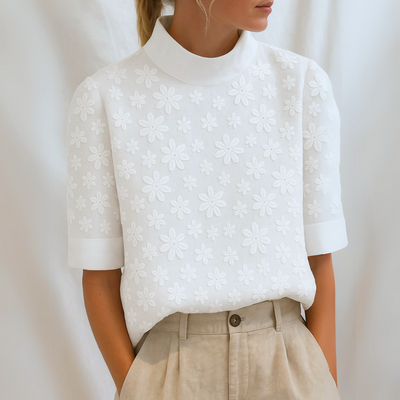 Irene™ | Elegante Leinen-Blumenbluse