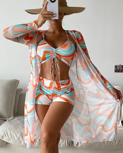 Jutta | 3-teiliges Bikini-Set mit verspieltem Print