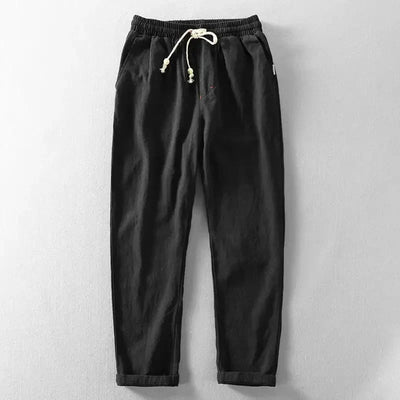 Clarke – Lässige Leinenhose Mit Kordelzug In Der Taille