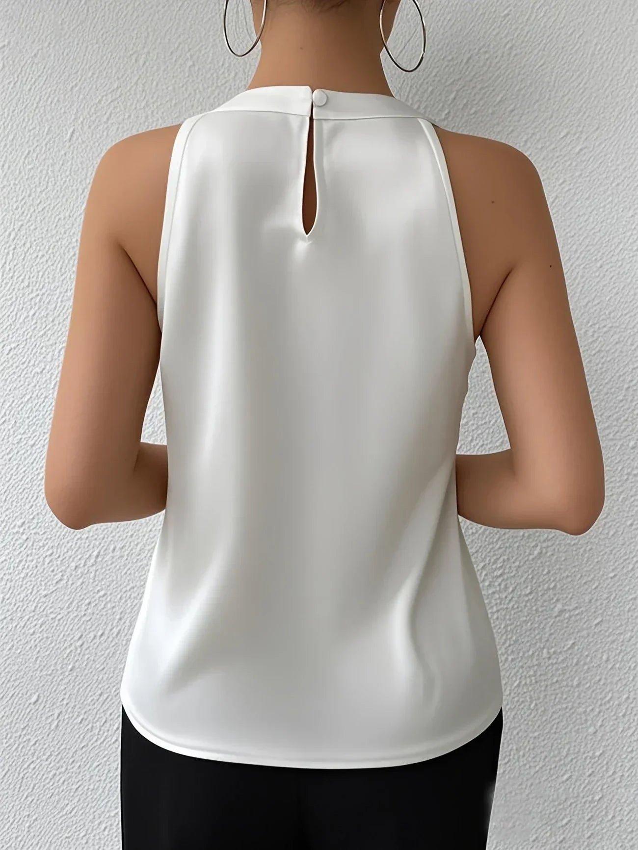 Cerys – Elegante Armellose Bluse Aus Polyamid