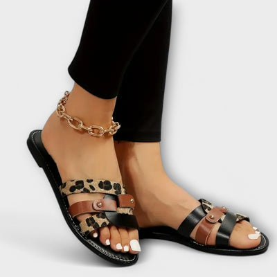 Leopard | Kreuzriemen Sandalen