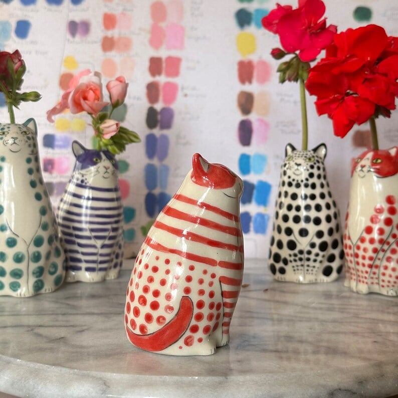 CatCraze – Kollektion Handbemalter Katzenvasen