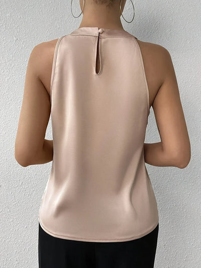 Cerys – Elegante Armellose Bluse Aus Polyamid