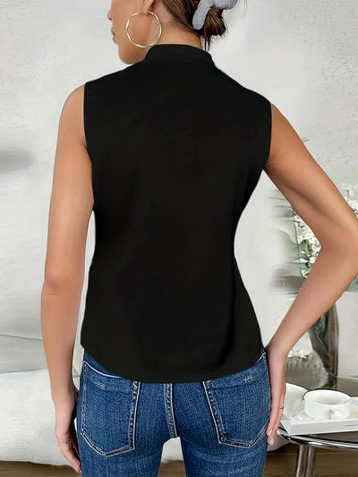 Cebulska – Elegante Ärmellos Surplice Bluse