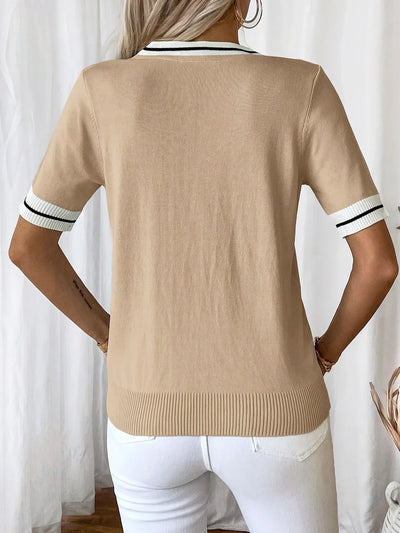 Brunella - Eleganz V-Ausschnitt Strick Oberteil