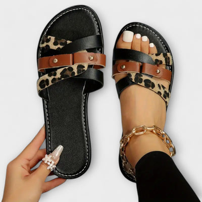 Leopard | Kreuzriemen Sandalen