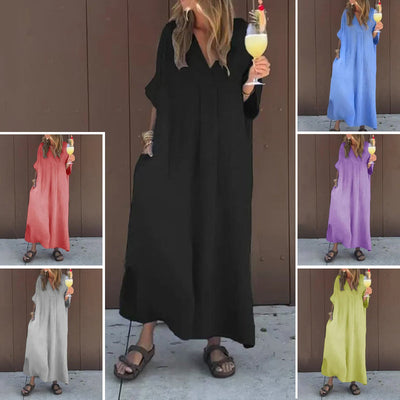 Arantxa - Elegantes Maxikleid Mit V-Ausschnitt